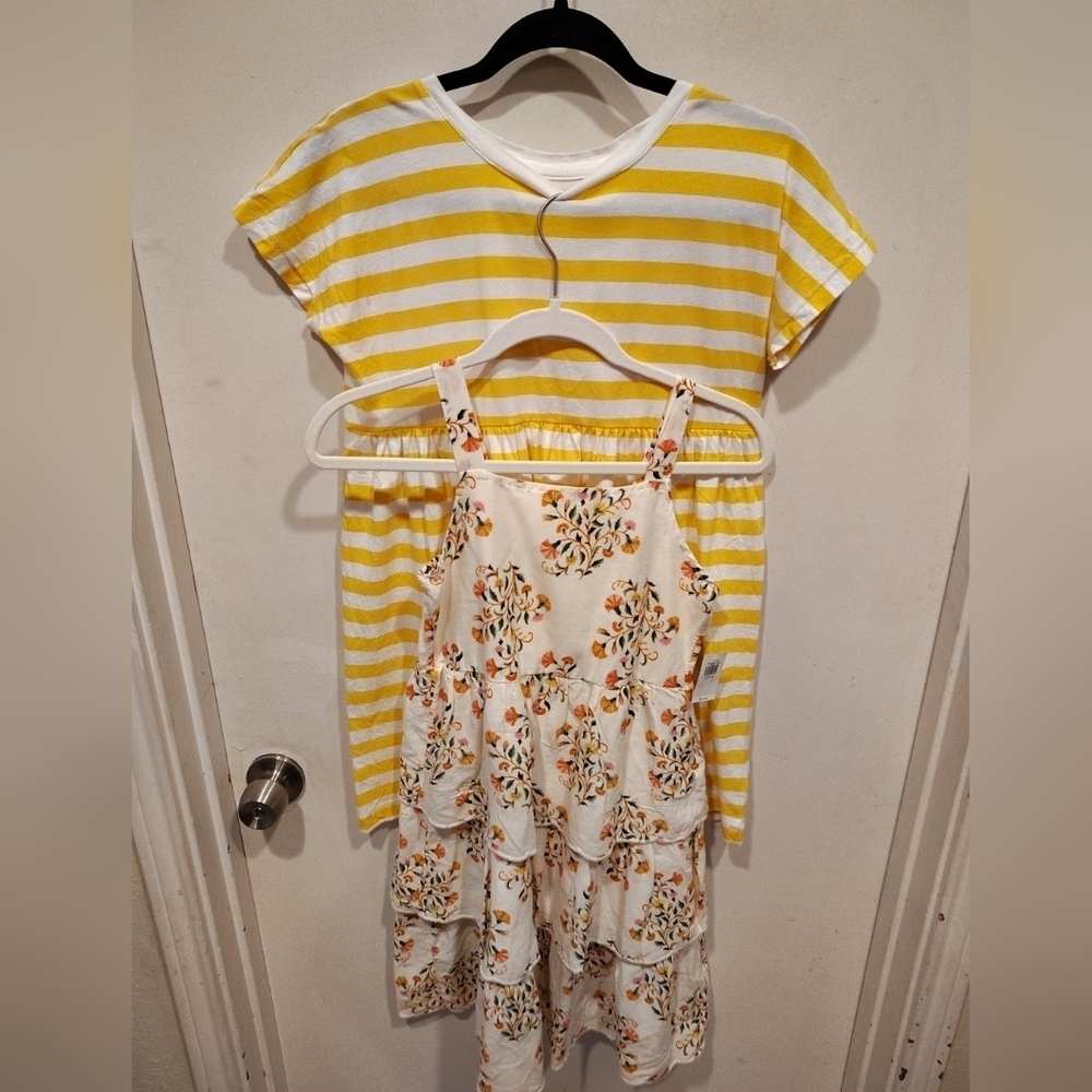 Old Navy Lot Of 2 Girl's Summer Midi Dresses Sz 10-12 One NWT -Vacation Casual